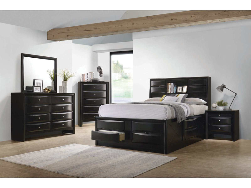 Briana - Black - 4pc California King Bedroom Set w/ Storage - Ornate Home