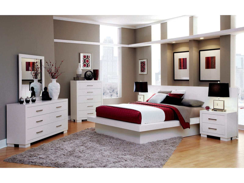 Jessica -  White - 5pc California King Bedroom Set - Ornate Home