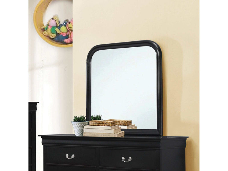 Louis Philippe Black Rectangle Dresser Mirror - Ornate Home