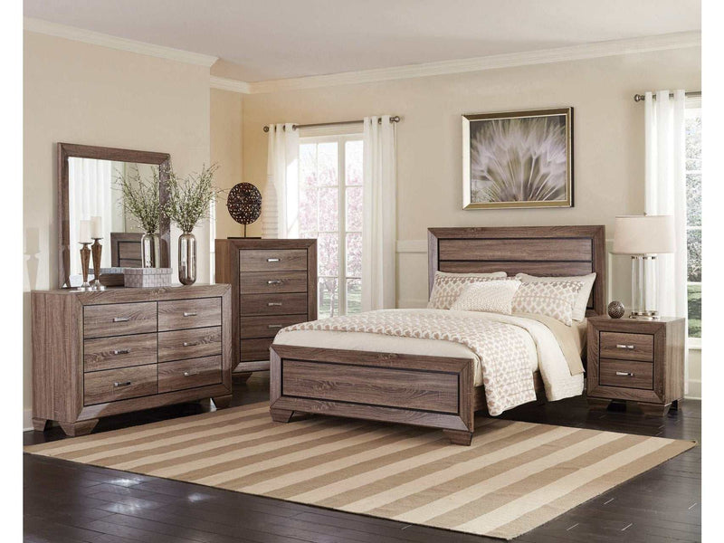 Kauffman Washed Taupe 4pc California King Bedroom Set - Ornate Home