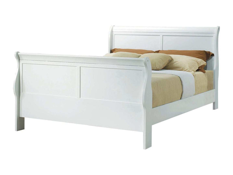 Louis Philippe White Full Panel Bed - Ornate Home