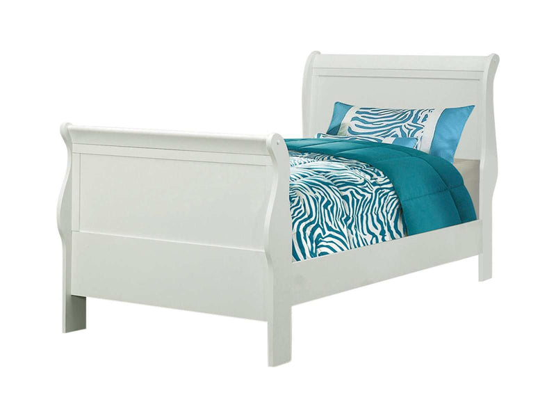 Louis Philippe White Twin Panel Bed