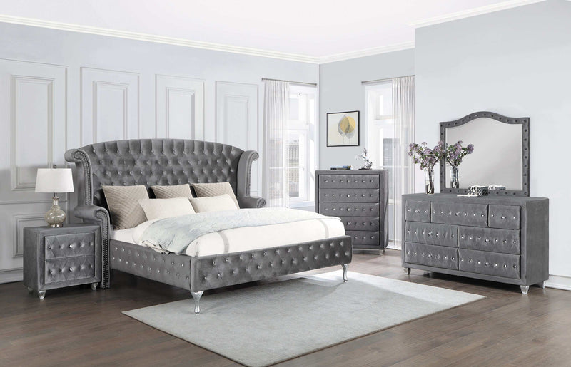 Deanna - Grey - California King Bed - Ornate Home