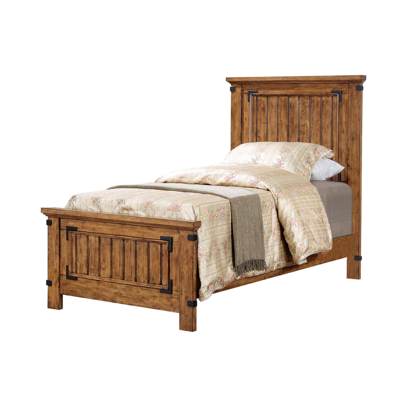 Brenner - Rustic Honey - Twin Panel Bed - Ornate Home