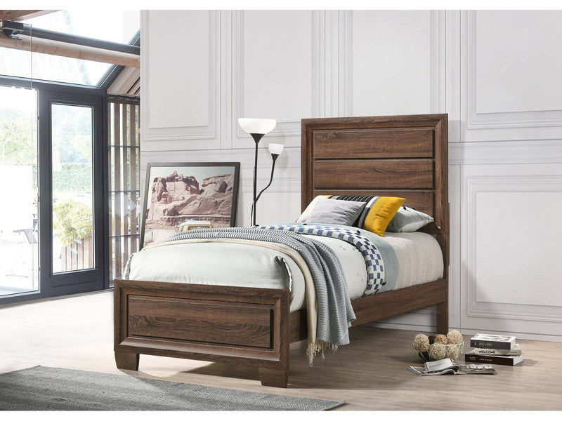 Brandon - Medium Warm Brown - Twin Panel Bed - Ornate Home