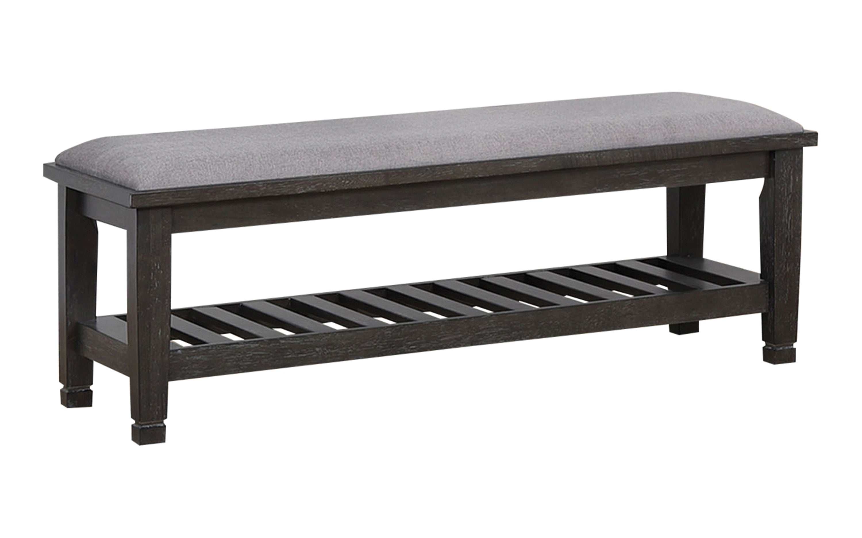 Franco Weathered Sage Bench w/ Slatted Shelf - Ornate Home