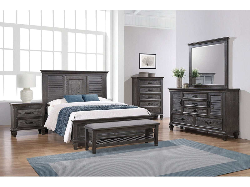 Franco - Weathered Sage - 5pc Queen Panel Bedroom Set - Ornate Home