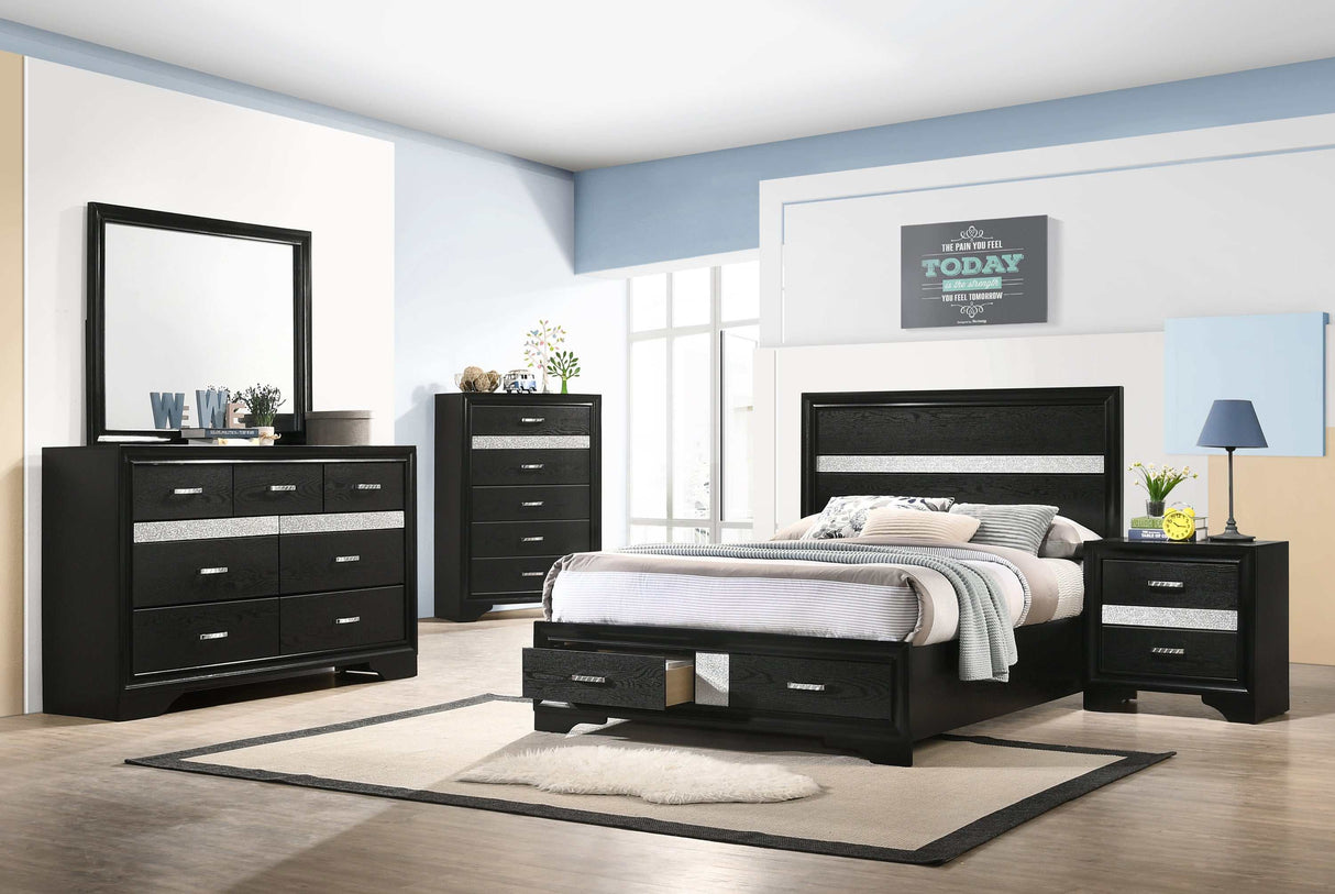 Miranda Black Full Storage Bed - Ornate Home