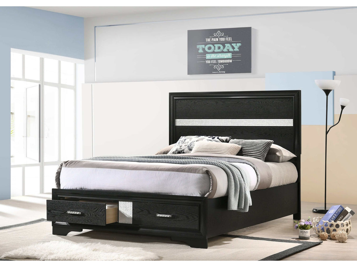 Miranda Black Full Storage Bed - Ornate Home