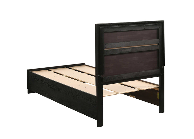 Miranda Black Twin Panel Bed w/ Storage - Ornate Home