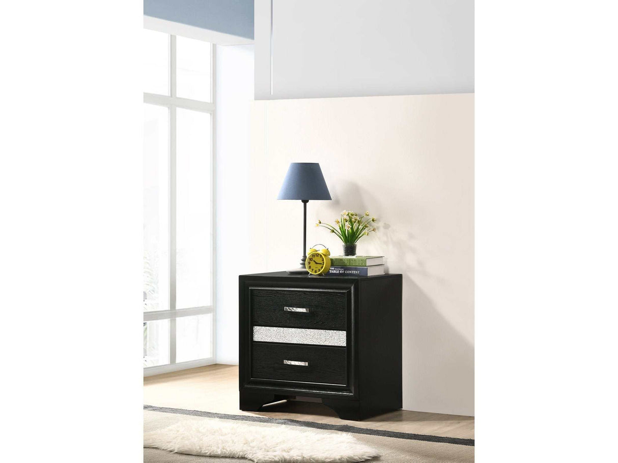 Miranda Black Nightstand - Ornate Home