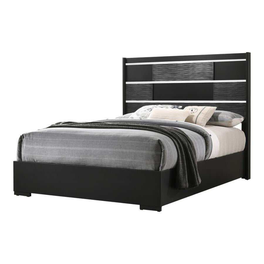 Blacktoft Black Eastern King Panel Bed - Ornate Home