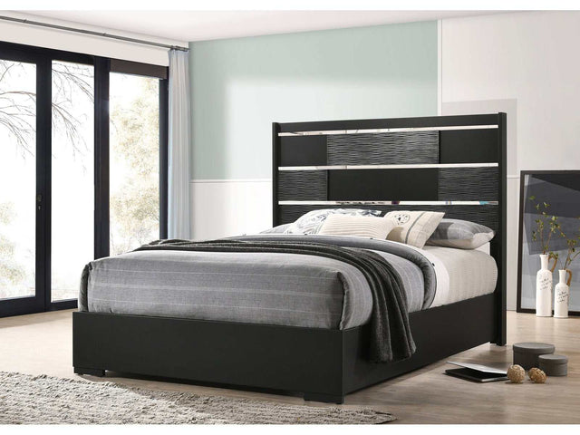 Blacktoft Black Queen Panel Bed - Ornate Home