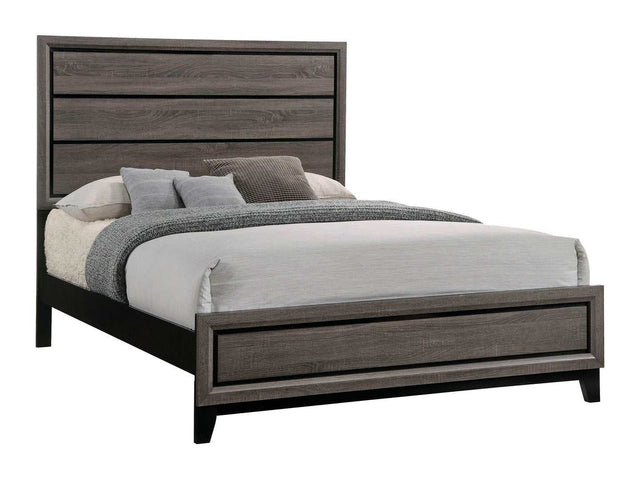 Watson Grey Oak & Black Eastern King Bed - Ornate Home