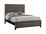 Watson Grey Oak & Black Queen Bed - Ornate Home