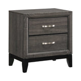 Watson Grey Oak & Black 5pc Queen Bedroom Set - Ornate Home