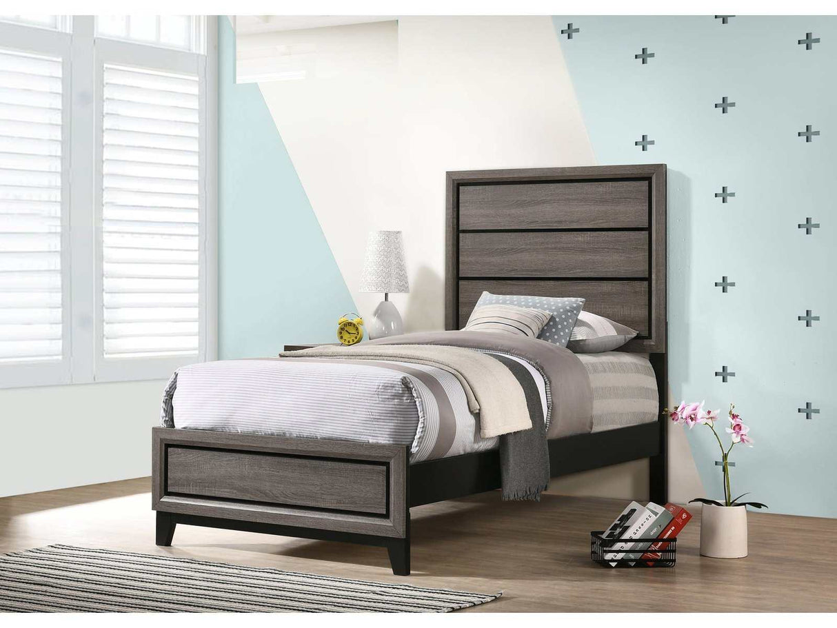 Watson Grey Oak Twin Panel Bed - Ornate Home