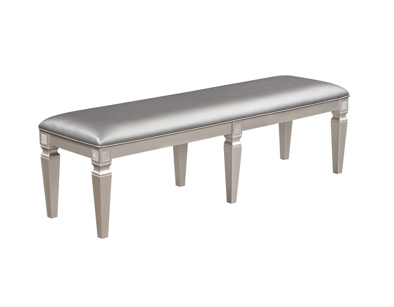Klina Silver Champagne Dining Bench - Ornate Home