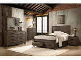 Woodmont Rustic Golden Brown Eastern King Bed 5 Pc Set - Ornate Home