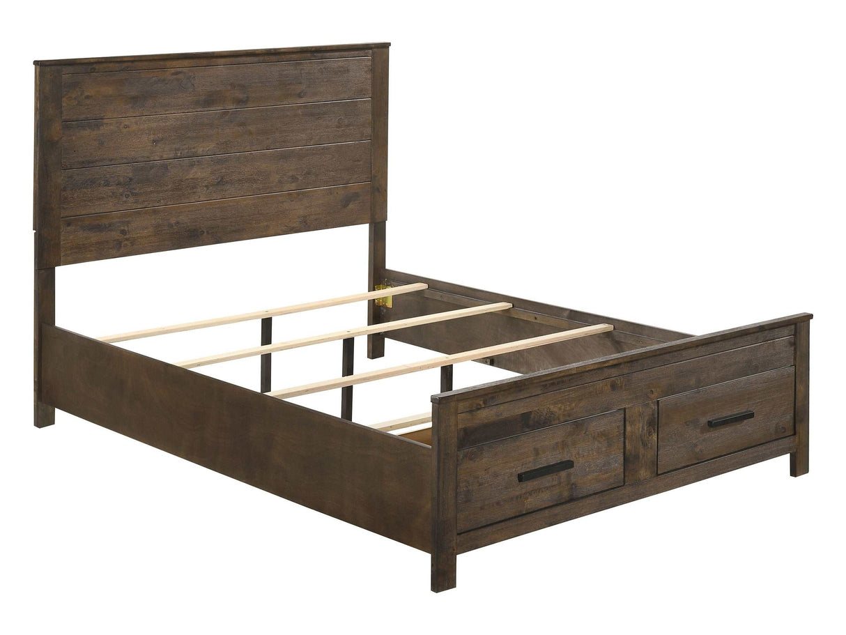 Woodmont Rustic Golden Brown California King Storage Bed - Ornate Home