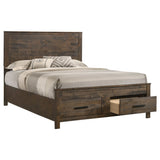 Woodmont Rustic Golden Brown California King Storage Bed - Ornate Home