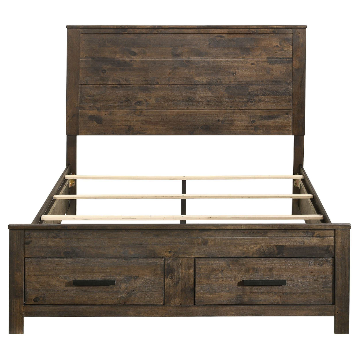 Woodmont Rustic Golden Brown California King Storage Bed - Ornate Home