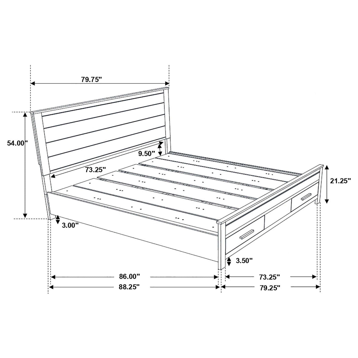 Woodmont Rustic Golden Brown California King Storage Bed - Ornate Home