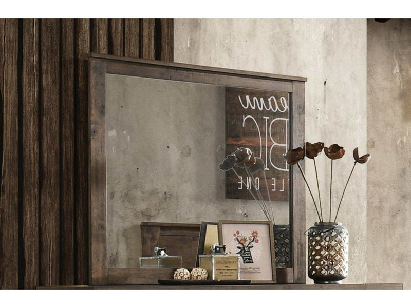 Woodmont Rustic Golden Brown Rectangle Mirror - Ornate Home