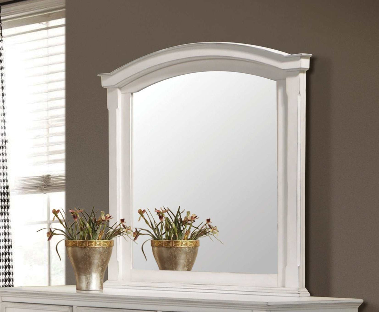 Carolina Antique White Arched Mirror - Ornate Home