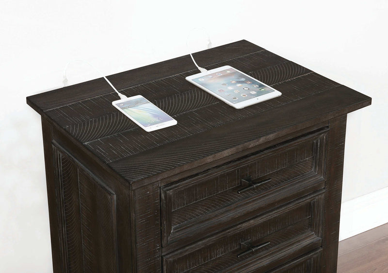Atascadero Weathered Carbon Nightstand - Ornate Home