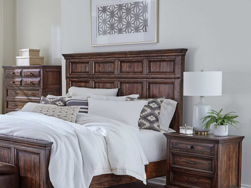Avenue Weathered Burnished Brown Eastern King Panel Bed - Ornate Home