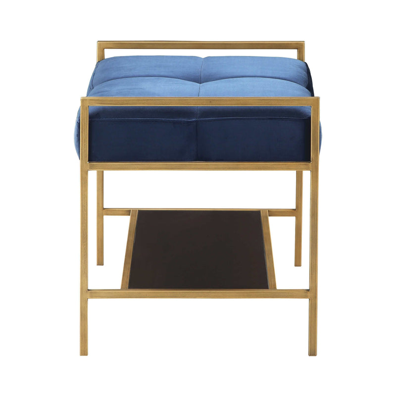 Clay Navy Blue & Gold Stool - Ornate Home