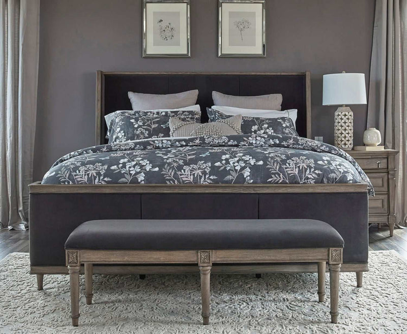 Alderwood Charcoal Grey Queen Panel Bed - Ornate Home