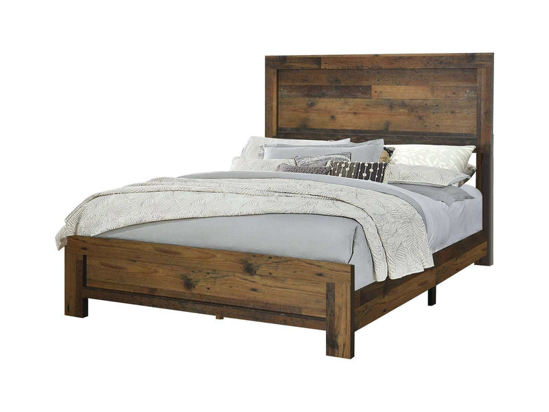 Sidney Rustic Pine Eastern King Panel Bed - Ornate Home