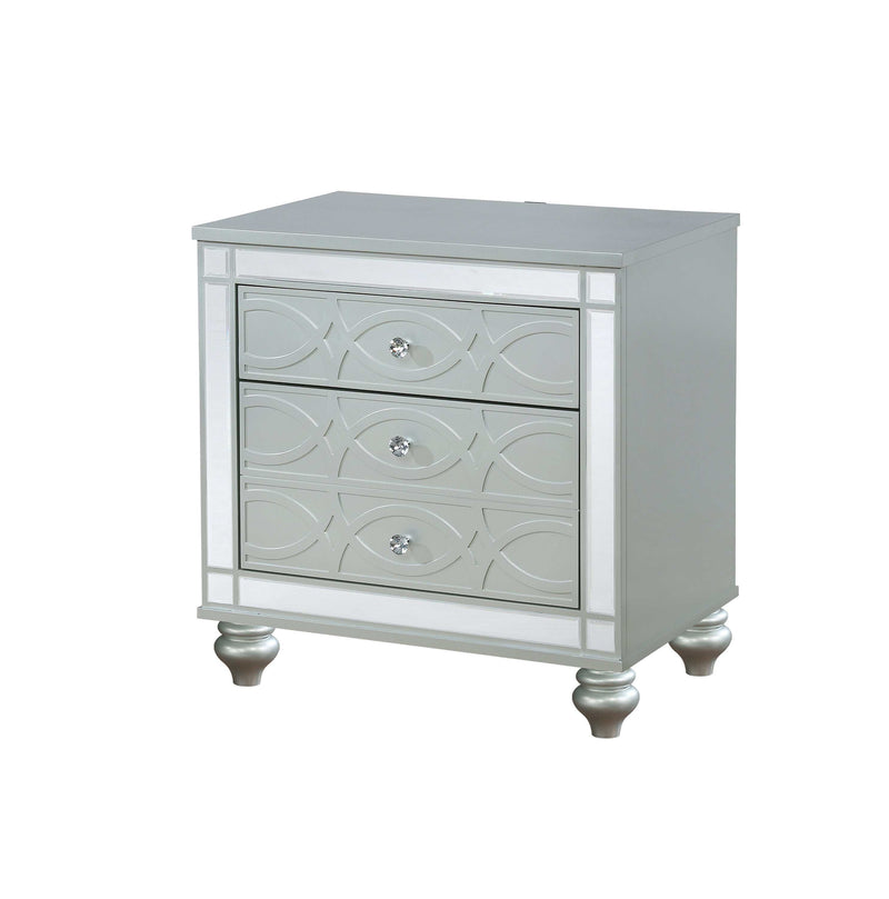 Gunnison Silver Metallic Nightstand - Ornate Home