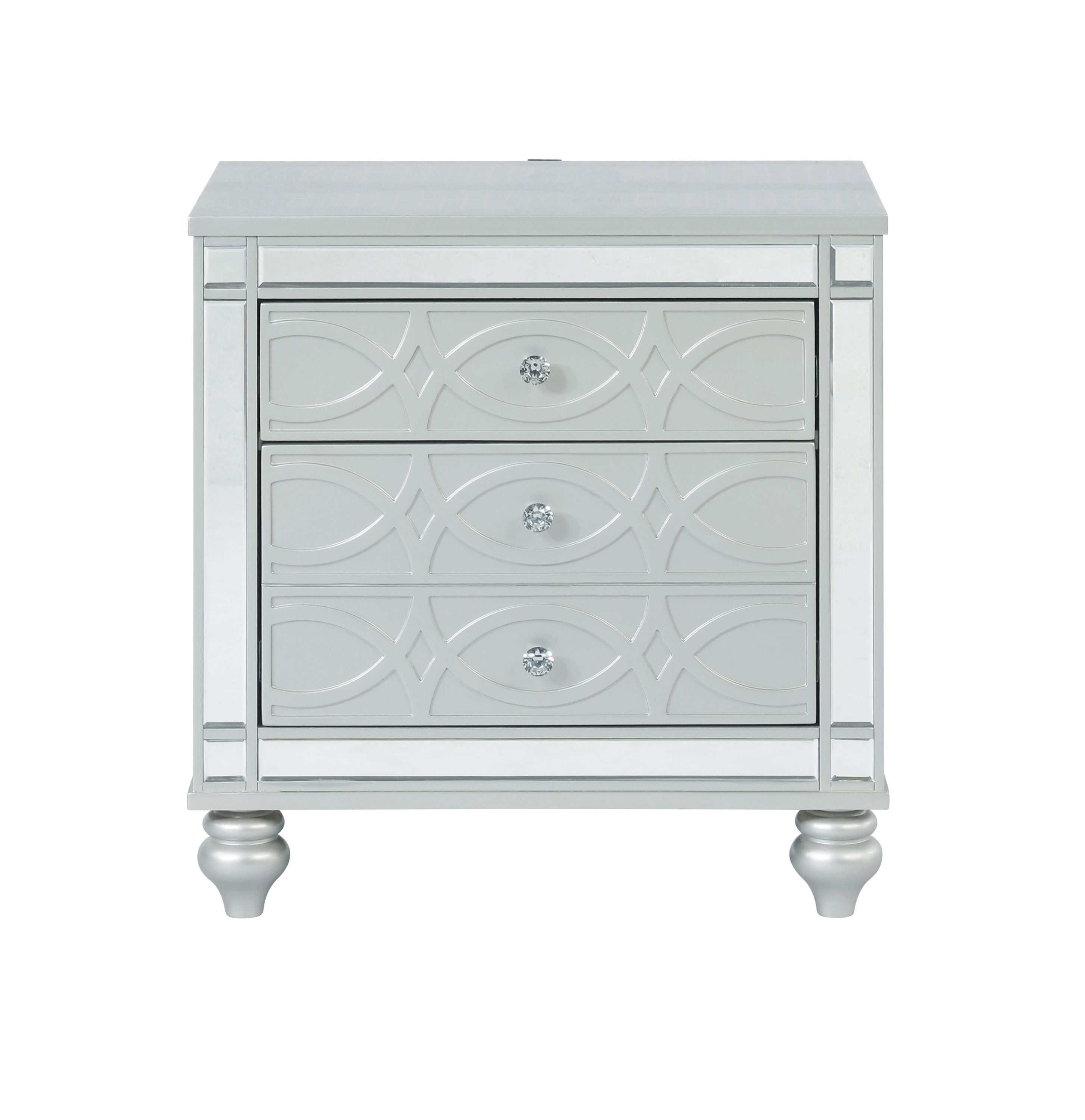 Gunnison Silver Metallic Nightstand - Ornate Home