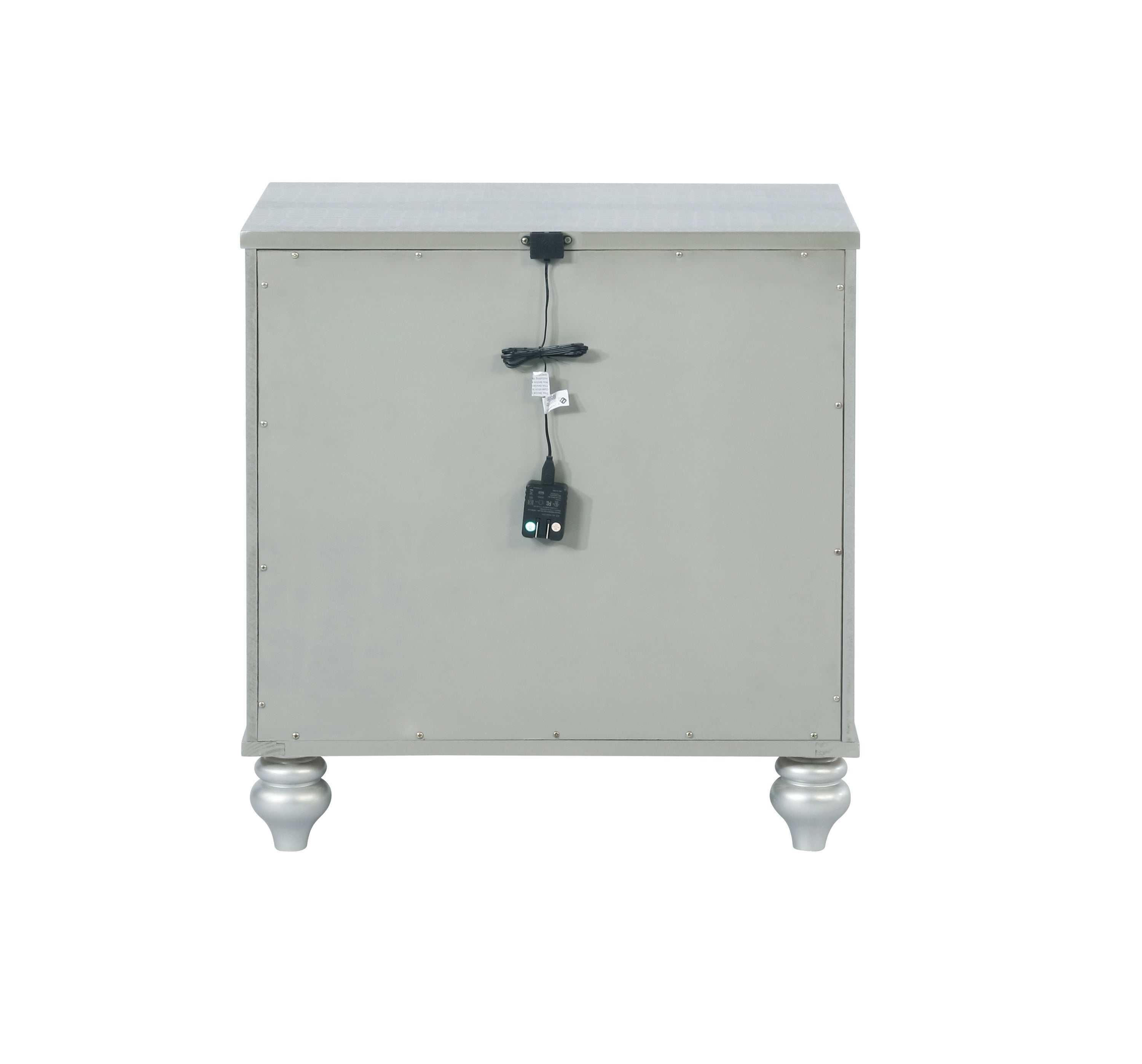 Gunnison Silver Metallic Nightstand - Ornate Home