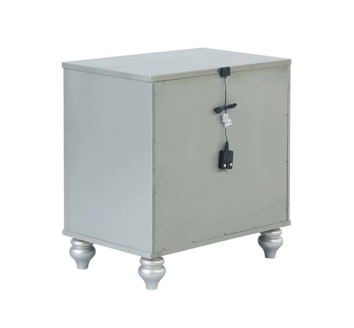 Gunnison Silver Metallic Nightstand - Ornate Home