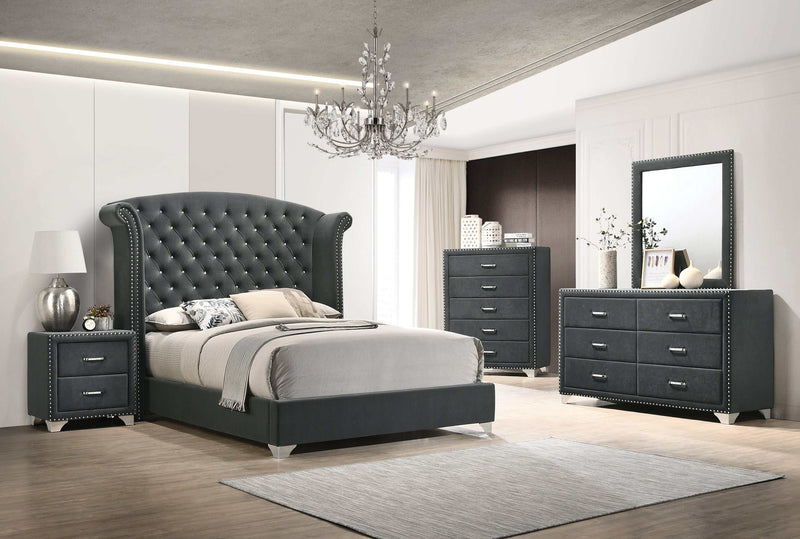 Melody - Grey - California King Bed - Ornate Home