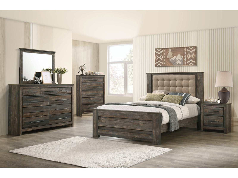 Ridgedale Latte & Weathered Dark Brown 4pc Queen Bedroom Set - Ornate Home