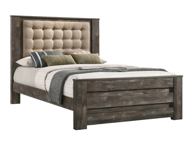 Ridgedale Latte & Weathered Dark Brown Queen Bed - Ornate Home