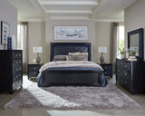 Penelope Black & Midnight Star Eastern King Bed w/ LED Lighting - Ornate Home