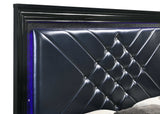 Penelope Black & Midnight Star Eastern King Bed w/ LED Lighting - Ornate Home