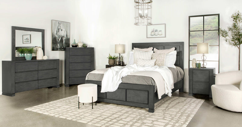 Lorenzo Dark Grey Eastern King Bed - Ornate Home