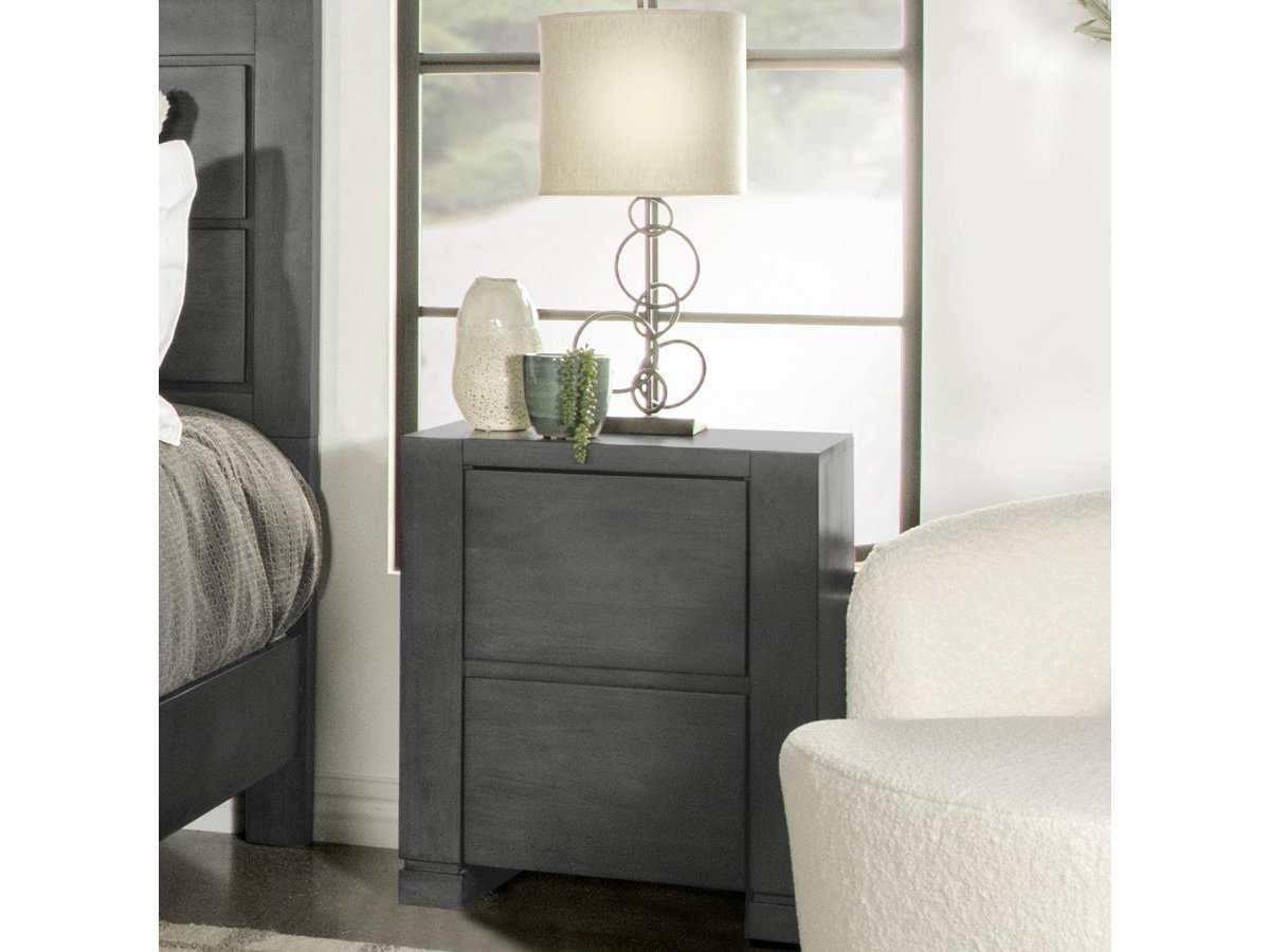 Lorenzo Dark Grey Nightstand - Ornate Home