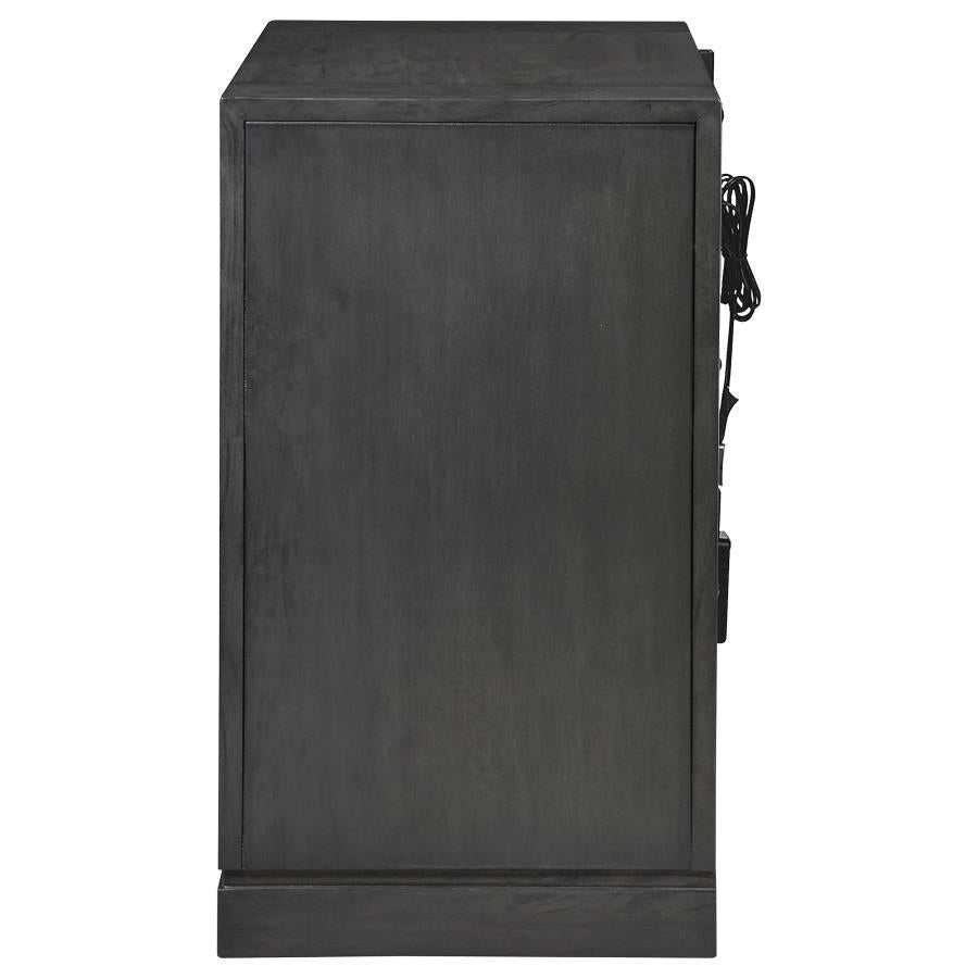 Lorenzo Dark Grey Nightstand - Ornate Home