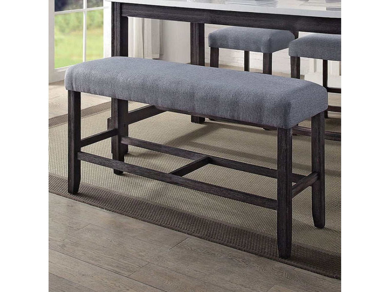Yelena Weathered Espresso Counter Height Bench - Ornate Home