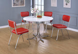 Retro White & Chrome Round Dining Table - Ornate Home