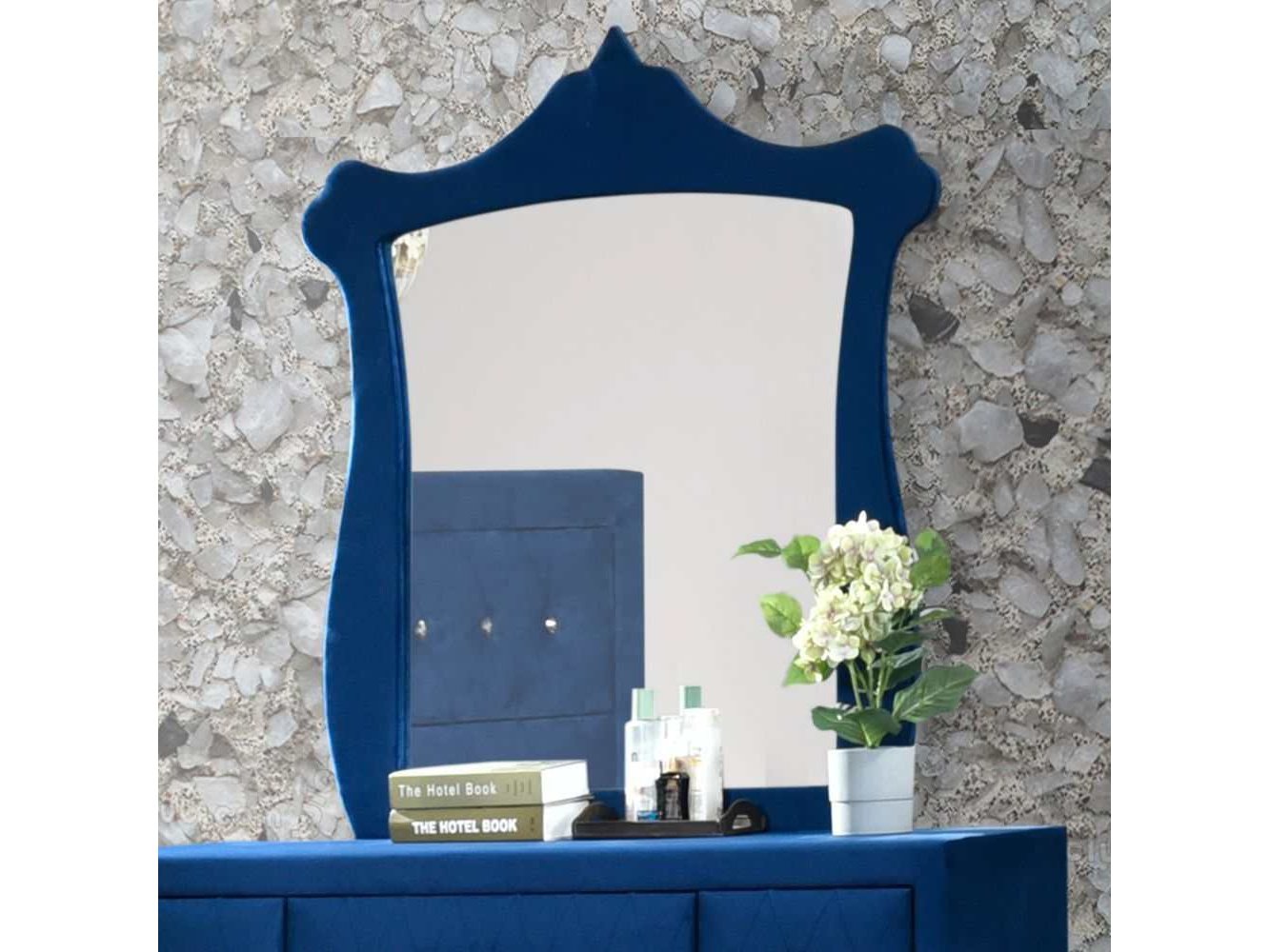 Dante Blue Velvet Mirror - Ornate Home