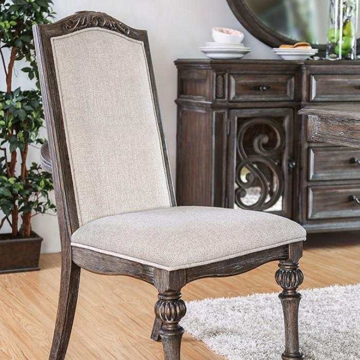 Arcadia Rustic Brown & Ivory Side Chair (Set of 2) - Ornate Home